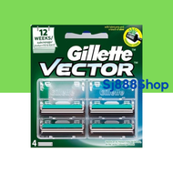 ใบมีดโกนหนวด 4 ชิ้น Gillette Vector ยิลเลตต์ เวคเตอร์ ใบมีดโกน แพ็ค 4X1