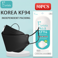 50pcs KF94 Medical Nano Respirator kF94 Mask Original 50pcs Black Face Mask KF94 Face Mask KOREAN Type of Nursing (Fish) 4-Layers Masks