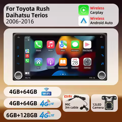 Wireless Carplay Android Auto Multimedia 7" Screen Android 2Din Car Radio for Toyota Rush Daihatsu T