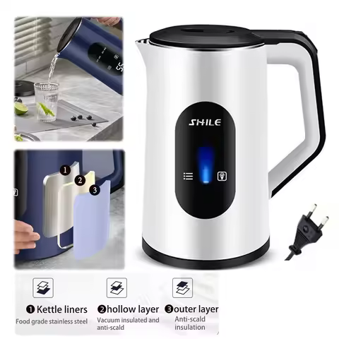 2.2L Stainless Steel Electric Digital Display Large Tea Kettle Auto-Shutoff Thermal Water Kettle 150