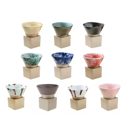 F92B Ceramic Coffee Mugs Triangular Cone Latte Ceramic Tea-Cup for Kitchen Bar