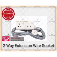 2 GANG EXTENSION WIRE SOCKET COPPER WIRE (3M / 5M / 10M) ** READY STOCK **