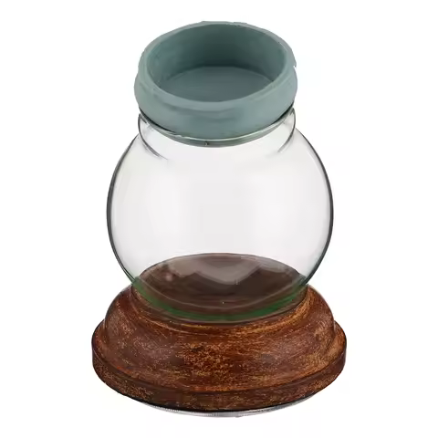 DIY Empty Glass Snow Globe Kit Wooden Base Creative Craft Project for Kids Adults Holiday Decoration