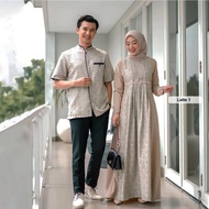 AZKANA BATIK - Couple Gamis Syari Ameena Gamis Lebaran 2025 Syari Modern Couple Dress Lebaran Premiu