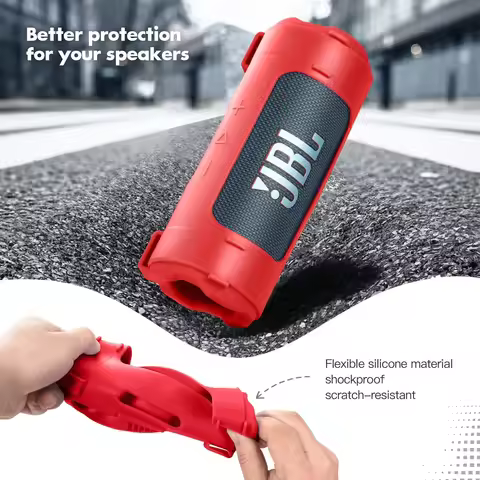 Portable Soft Silicone Protective Case for JBL Flip 7 Bluetooth Speaker with Shoulder Strap - Durabl