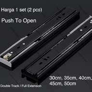 1 Set Push To Open Double Track Drawer Rails / Full Extension Push Open