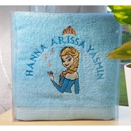 Tuala Mandi Sulam Elsa Xclusive Dengan Nama (Embroidered Elsa Towel With Personalized Name)