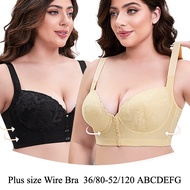 Plus size Front closure bra Push up Sexy Lingerie A-G Cup 36-52  underwire adjustable straps Lace fr