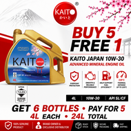 KAITO JAPAN 10W-30 Advanced Mineral Engine Oil 4L x 6 | API SL/CF | Buy 5 Free 1 | Perodua Proton To