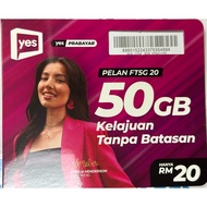 YES PREPAID FT5G Rm20 including 50GB and Sim Can self register  Choose you Lucky number you like it.
