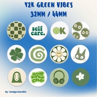 HIJAU [badge.bandits] Pin Brooch Pin 32mm & 44mm Y2K Green Vibes / Badge 32mm & 44mm Y2K Green / Pin