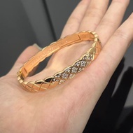 925 Sterling Silver Ladies Bracelet 18K Gold-Plated Bracelet Diamond Ladies Gold Bracelet