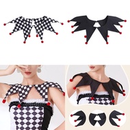 [lzdjlmy1zs] Halloween Clown Collar Disguise Collar Jester Costume Cosplay Accessory with