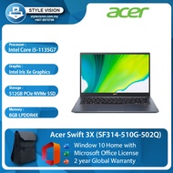 ACER SWIFT 3X SF314-510G-502Q INTEL I5-1135G7/8GB/512GB/14"FHD/OPI/W10