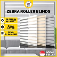 Korean Zebra Roller Blind | Combi Blind Window Curtain / Semi Blackout Home Office Roller Blind