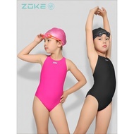 Zoke Kids Swimwear Girls Training Swimwear Quick Drying Breathable Fastskin Racing Bathrobe