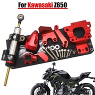 Steering Damper + Bracket Set For Kawasaki Ninja Z650 Handle Stabilizer Anti Tank Slap PNP Plug And 