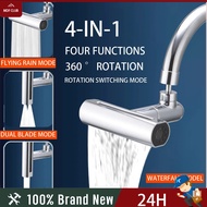 360° Rotation 4 in 1 Waterfall Kitchen Faucet 4-Function Kitchen Sink Spray Nozzle High Pressure Kitchen Tap for Kitchen Sink