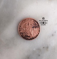 Koin kuno antik 1/2 Cent tahun 1937 NEDERLANDSCH INDIE