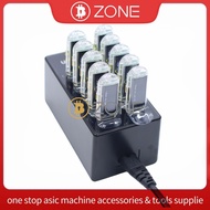 10PCS USB Bitcoin Miner 74KH/S*10 Solo Mining With 60W 10 port USB Miner Hub Nerd Miner V2 T-Dongle 