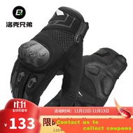 YQ1Rockbros Motorcycle Riding Gloves Full Finger Men and Women Anti-Fall Bicycle Motorcycle Four Seasons Knight Gloves E