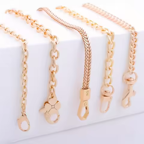 Purse Chain, Flat Bag Chain with Metal Buckles, Chain Purse Strap for DIY Purse, Wallet, Handbag, Sh