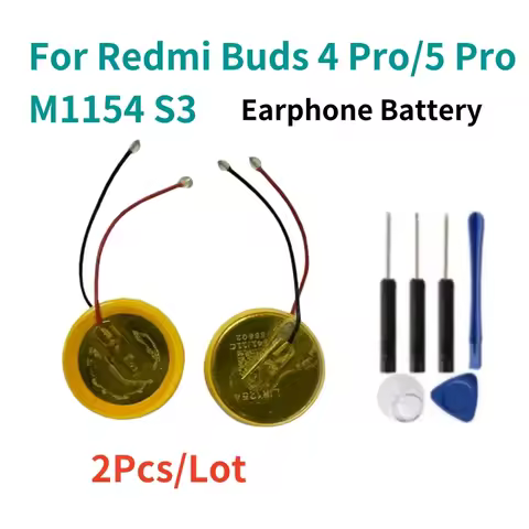 Battery Redmi CP1254 A4 For Headphones Buds 5 Pro Buds 4 Pro M1154S3 M1154 S3 1154S3 + Tools