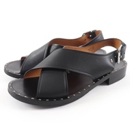 CHURCH'S RHONDA 黑色交叉綁帶平底涼鞋，尺寸 35.5，義大利製造，狀況極佳。