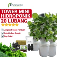 PAKET HIDROPONIK TOWER HIDROPONIK MINI - TOWER 20 LUBANG PG BGR
