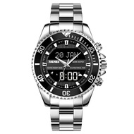 นาฬิกามุสลิม Azan สำหรับผู้ชายนาฬิกา LED อิเล็กทรอนิกส์ Chronograph Dual Movement Man นาฬิกา Hijri น