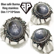 cincin batu permata blue safir Burma star