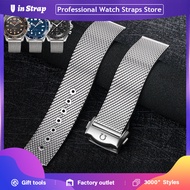 [20mm] Apply To Omega Watch Strap For Seamaster 007 "No Time To Die" Titanium Mesh Band – Stainless 