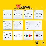 CROWN CA SERIES 13A 15A 2X13A 1G 2G 3G 4G 5G RED GREEN SWITCH SOCKET OUTLET CA130FN CA132FN CA137FN 