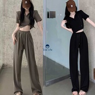 Long Pants Fashion Set Korean Style Casual 2-Piece Women's 2-Piece