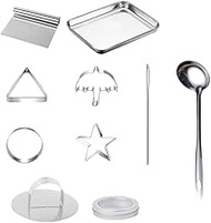 Luxshiny Korean Dalgona Candy Making Tools Set, Cookie Stamp Press, Squids Games Cookie Cutters Star Umbrella Triangle Round Baking Molds Needle Tins