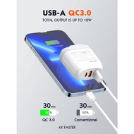 TRAVEL CHARGER 2 USB-A + 1 USB-C LDNIO A3511Q 65W MICRO USB WHITE