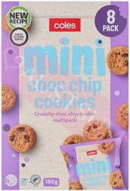 coles - Coles 獨立包裝迷你迷你朱古力曲奇 180g (8包) (44938)(澳洲平行進口貨) 此日期前最佳: 2026年4月18日