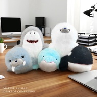 Boneka Haiwan Laut Merentasi Sempadan untuk Meja Pejabat, Mainan Plush Ikan Paus, Boneka Ikan Lumba-