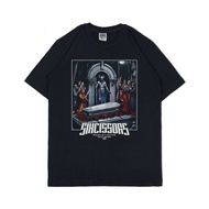 Metal t-shirt Satanic Distro t-shirt Men Women Black SIXCISSORS 666 WORTH