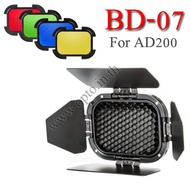 BD-07 Godox Barn Door with Honeycomb Grid and 4 Color Filters For AD200 บันดอและเจลสีสำหรับAD200