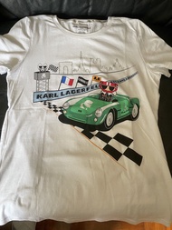 Karl Lagerfeld 賽車圖案白色T恤