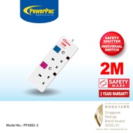 PowerPac Extension Socket, Extension Cord 2 way, Power Cord, Power Extension 2M. (PP3882-2)