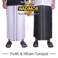 sarung wadimor hitam putih polos kain tenun pria dewasa - 1 pcs - random tumpal
