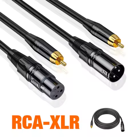 Female/Male XLR Input To RCA Output Audio Cable For Amplifier Karaoke Microphone AMP DMX HIFI Cannon