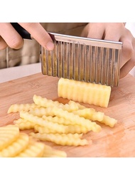 1入組狼牙馬鈴薯波浪刀，廚房家用蔬菜切片器，花式薯條切割機，專用於法式薯條