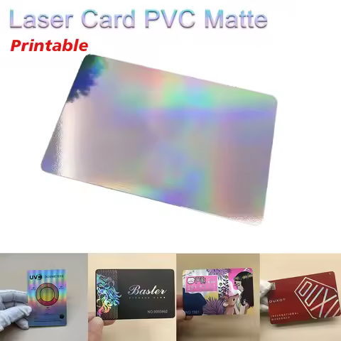 1/5/10Pcs PVC Laser Card Matte Flash Business Card Printing Using Blank Cards PVC Matte Flash Laser 