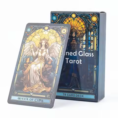 Stained Glass Tarot A 78-Card Deck Leisure Entertainment Game Card Family Gathering Divination Board