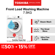 [FREE GIFT]Toshiba T11 TW-BL85A2S White Front Load Washing Machine with WiFi Control, 7.5kg, Water Efficiency 4Ticks