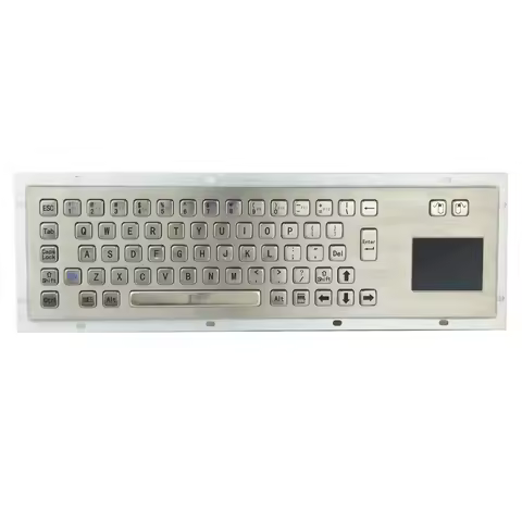 Panel Mount Waterproof IP65 Rugged Kiosk Wired USB PS2 Stainless Steel Metal Industrial Keyboard Wit