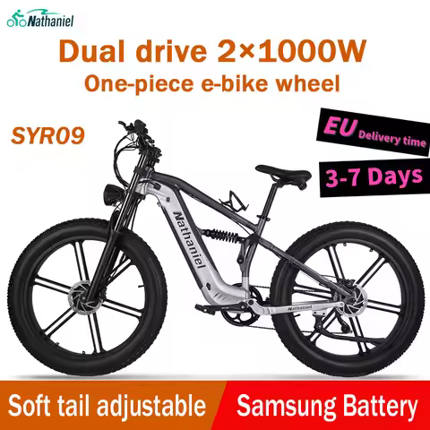 Nathaniel SYR09 E-Bike 2000W Dual Drive 26x4.0 Fat Tire 48V20AH Battery E-Mountain Bike Outdoor Spor